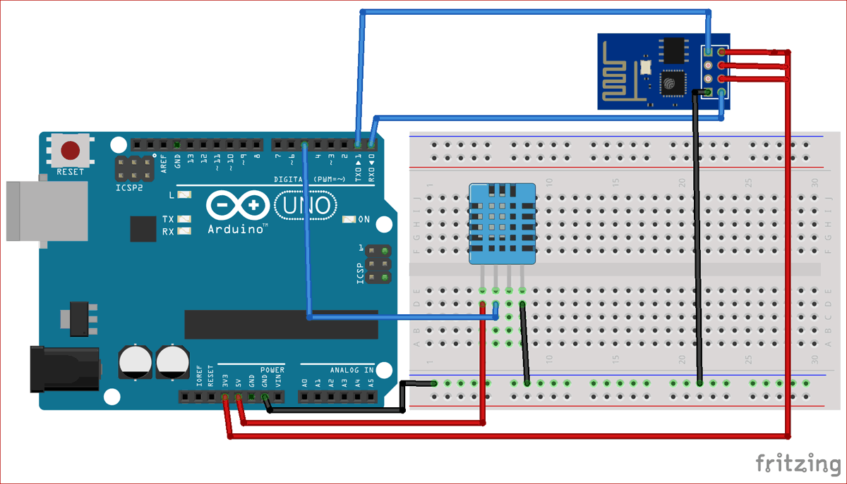 Set Up the ESP8266 module and DHT11