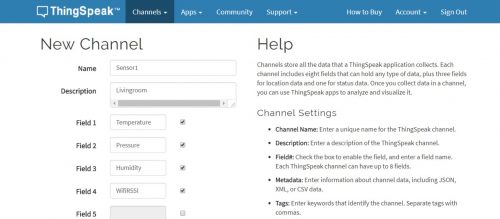 Set Up the channels and fields